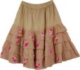 Midnight Tiered Cotton Mid Length Womens Skirt