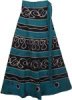 Bunker Blue Earth Batik Wrap Skirt