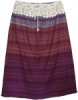 Artist Cotton Tiered Skirt with Blue and Brown Graphic