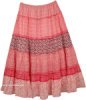 Hibiscus Floral Tiered Cotton Skirt