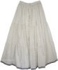 White Royal Crinkle Long Skirt