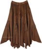 Rodeo Cowgirl Mid Length Handkerchief Hem Skirt in Cherry Red