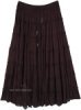 Brown Festival Earthy Goblincore Tiered Long Skirt