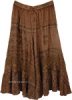 Earthy Charm Textured Brown Skirt