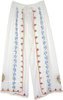 Milk White Overlap Front Slit Bohemian Pants