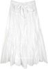 Cotton Voile Belt Tie Breezy White Skirt