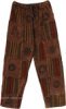Rust Brown Patchwork Regular Fit Unisex Pants