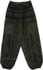Navy Blue Wide Leg Cotton Pants with Smocked Waist