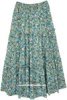 Abstract Sage Hippie Patchwork Wrap Around Skirt in Mixed Tones