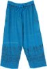 Turmeric Spice Wide Leg Cotton Pants with Embroidery