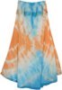 Swanky Orange Beachy Blue Long Skirt