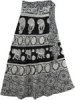 Summer Black White Elephant Wrap Skirt