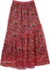 Floral Printed Chiffon Long Skirt