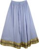 Cadet Blue Lustrous Long Cotton Full Skirt