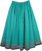 Flower Shower Cotton Voile Smocked Waist Skirt in Blue