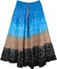 Sky Blue Summer Tie Dye Cotton Long Skirt