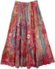 Long Crinkled Cotton Cardinal Skirt