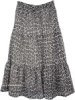 Black White Leopard Print Chiffon Long Skirt