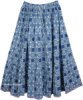 East Bay Blue Cotton Long Summer Skirt