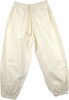 White Cotton Everyday Pants with Pockets for Women