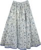 Hydrangea Blue Cotton Long Summer Skirt