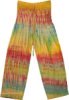Yoga Pants with Tie Dye Print Fold Over Waist