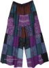Plus Size Wise Purple Handmade Patchwork Pants