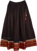 Cinnamon Brown Ruffled Cotton Maxi Skirt