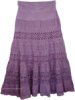 Old Lavender Foldover-Waist Long Skirt