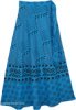 Azteca Blue Long Wrap Around Skirt
