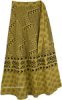 Luxor Gold Wrap Around Long Skirt with Geometric Prints