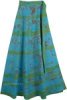 Cheery Blue Patchwork Bohemian Uneven Hem Skirt