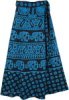 Ethnic Long Wrap Skirt with Folk Patterns