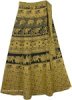 Roman Coffee Brown Rayon Long Bell Wrap Skirt