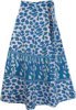 Azure Sky Floral Plus Size Midi Wrap Around Skirt