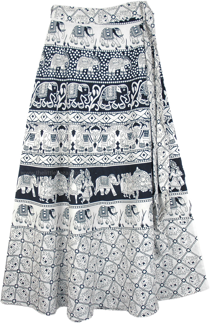 Sunny Elephants Wrap Around Skirt