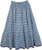 Dusty Boho Cotton Maxi Full Skirt with Smocked Waist