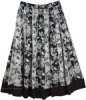 Black White Vertical Patchwork Cotton Skirt