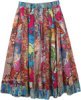 Multi Color Vertical Patchwork Cotton Skirt