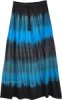 Long Maxi Summer Skirt in Black and Blue