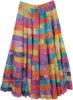 Watercolor Multi Color Patchwork Maxi Skirt