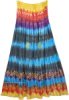 Boho Tie Dyed 1970s Hippie Maxi Full Long Skirt Dress