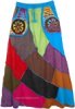 Solid Patchwork Skirt with Applique Pockets