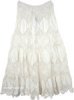 Mystic Bohemian Crochet Long Skirt in Pure White