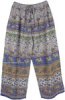 Blue Folk and Elephant Print Palazzo Pants