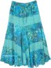 Tiered Skirt Flower Print Hawaiian Casual Long Cotton Skirt