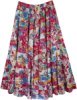 Claret Multi Color Patchwork Maxi Skirt