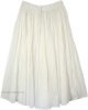 Ethnic White Tiered Cotton Skirt with Paisley and Floral Print