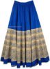 Cotton Long Summer Skirt in Tory Blue