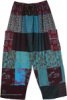 Azure Blocks Patchwork Lounge Pants with Mixed Prints